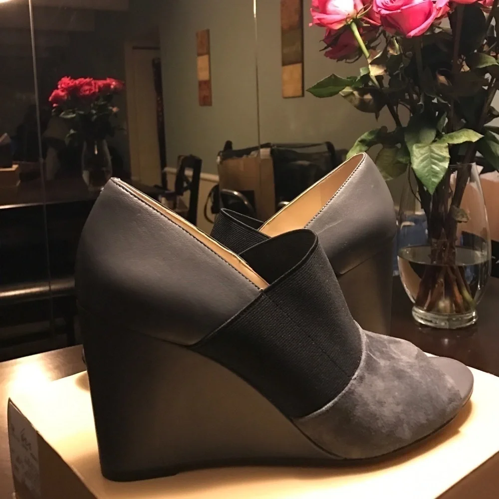 Karl lagerfeld Paris Black open toe wedge